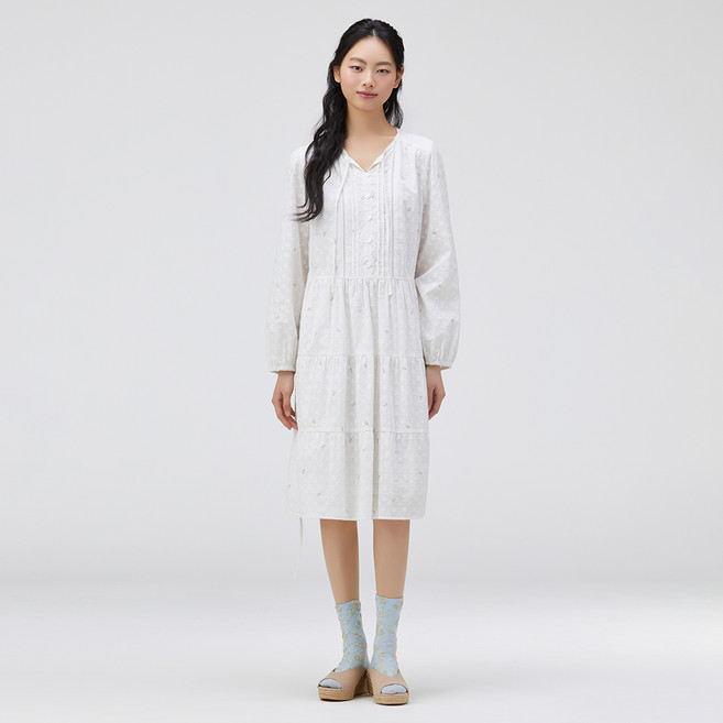 써스데이아일랜드 여성용 플라워 프린트 아일렛 원피스 T262MOP13