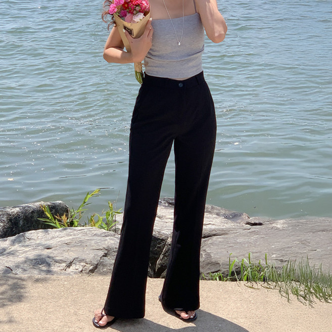 니썸 여성용 롱/미들/숏 기장 썸머 어텐션 플레어 부츠컷 슬랙스