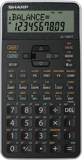 SHARP 기본계산 통계계산 재무용 전자계산기, EL-738XT, 1개