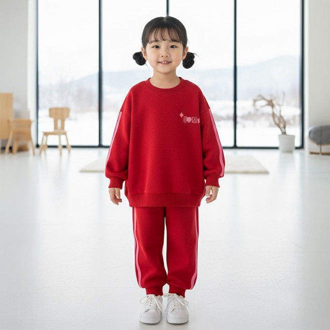 KIDSCOMO 兒童刷毛閃亮上下身套裝