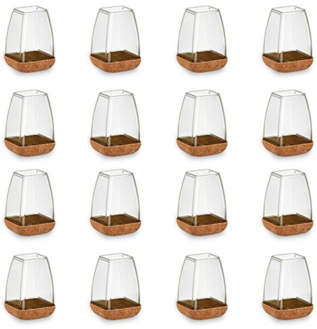 도토리 체어슈즈 사각 의자발 커버, 브라운, 16개