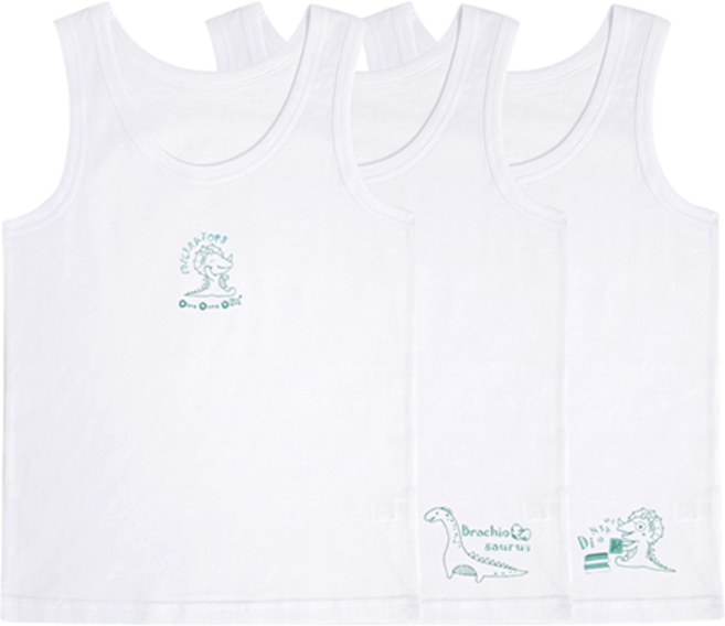 딩동댕키즈 남아용 고급 순면 백런닝 3p