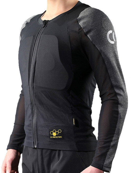 씨씨프로텍터 오토바이 이너 상체보호대 긴팔 재킷 3008, 블랙, 1개