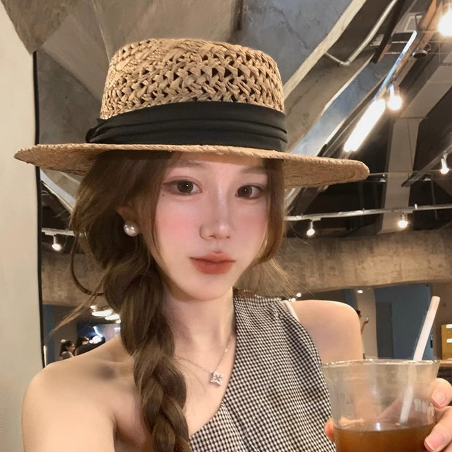 DMELD 女性夏季寬簷草帽