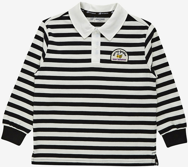 뉴발란스키즈 아동용 F 스트라이프 카라 티셔츠