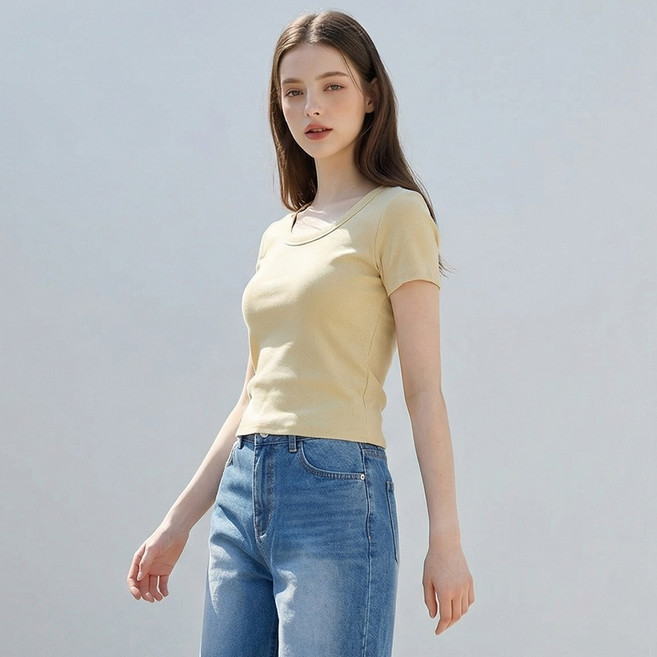 부루앤쥬디 여성용 유넥크롭티셔츠 BOSETS508B