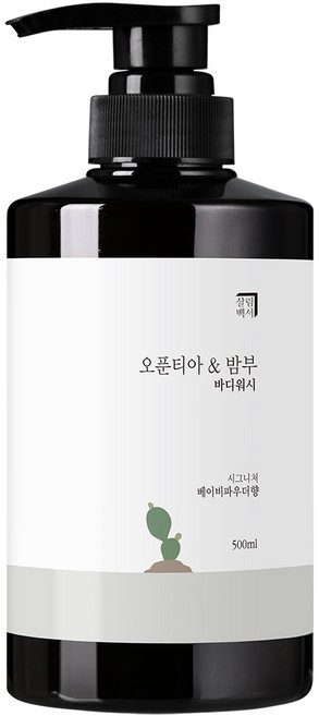 살림백서 오푼티아 앤 밤부 바디워시 베이비파우더향, 500ml, 1개