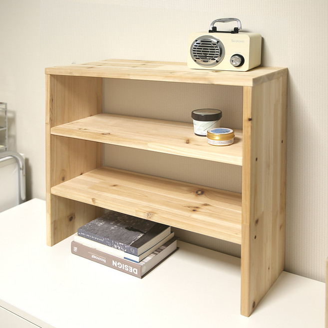 양지가구 원목 양발이 선반 560, 삼나무, 3단