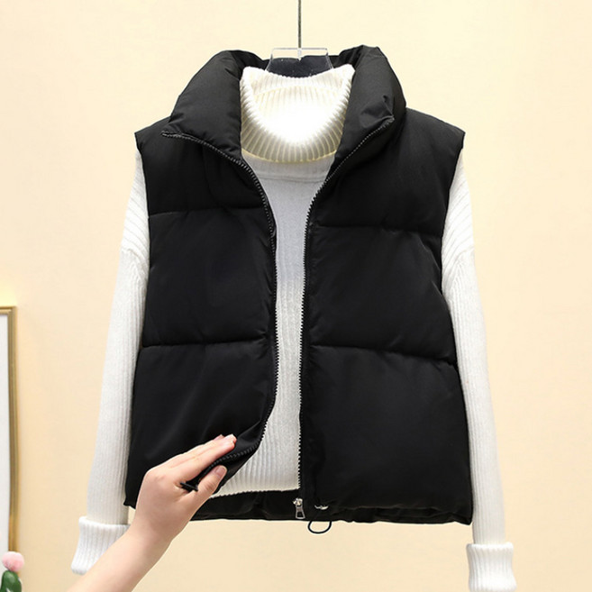 반야스토리 여성용 하이넥 패딩 숏조끼 PP105