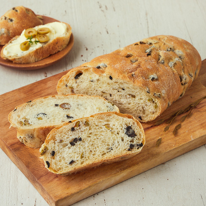 브로드카세 에브리데이 발효종 그린& 블랙올리브 치아바타, 430g, 1개입, 1개