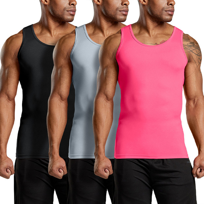 애슬리오 남성용 피트니스 민소매 티셔츠 3p