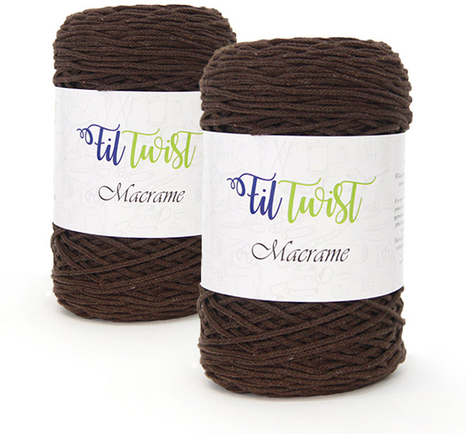 쎄비 필 트위스트 마크라메 뜨개실 250g, 11진브라운, 2개