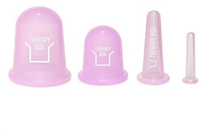 페이스 앤 바디 마사지컵 4종 세트, 핑크, 1세트