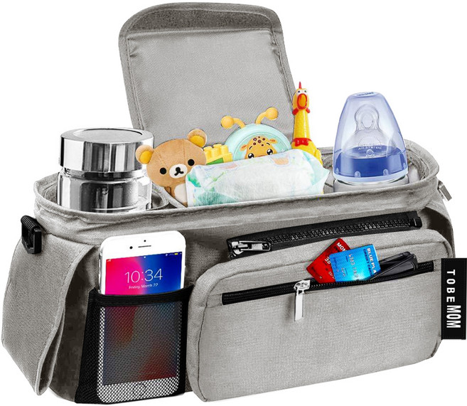 투비맘 유모차 정리함 기저귀 가방, 그레이, 1개