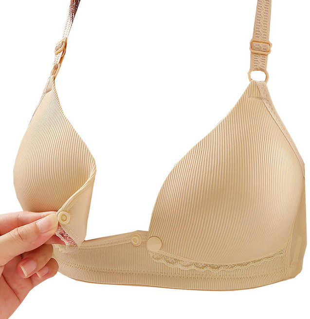 맘프라임 편안한 원터치 임산부 노와이어 수유 브라