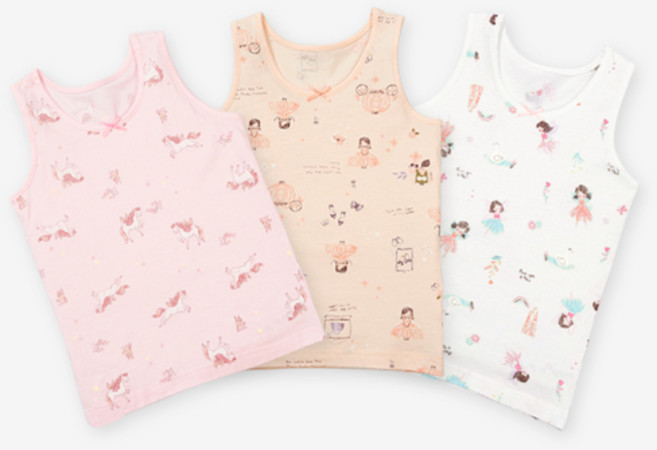 Uni FRIend 女童款Lovelies系列印花背心 3件組