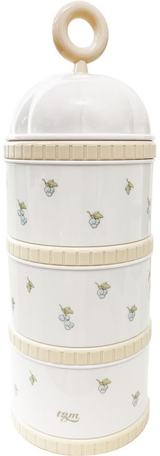 티지엠 3단 베리베리 호박마차 분유 케이스, 샴페인베이지, 1개