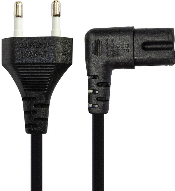 솔탑 국산 AC 8자 꺽임 코드 전원 플러그 파워케이블 블랙 SOLTOP-029, 1개, 2m