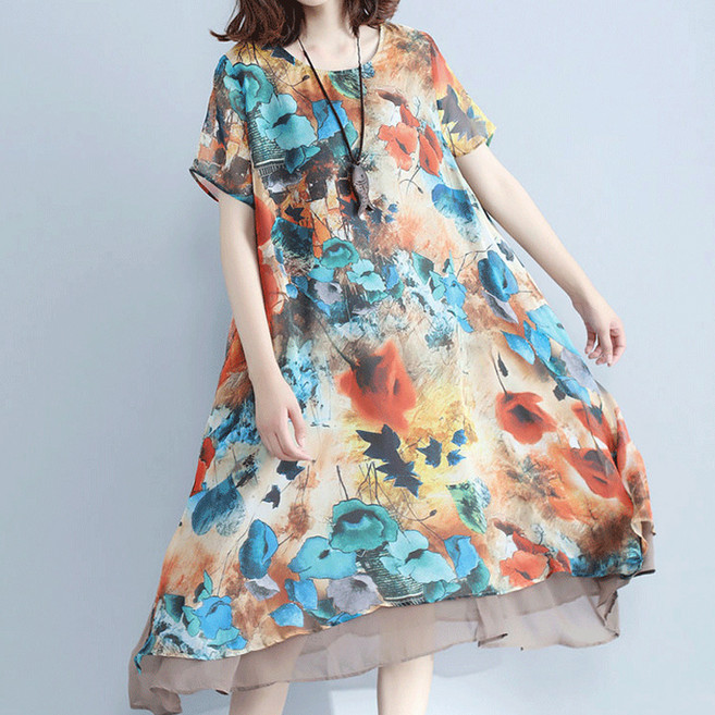 아뗄릭 미라쥬 쉬폰 여름 롱 원피스 10312 빅사이즈 포함