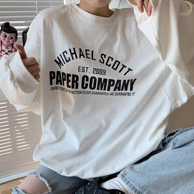 페이퍼 비즈니스 캐주얼 로고 임산부 간절기 맨투맨