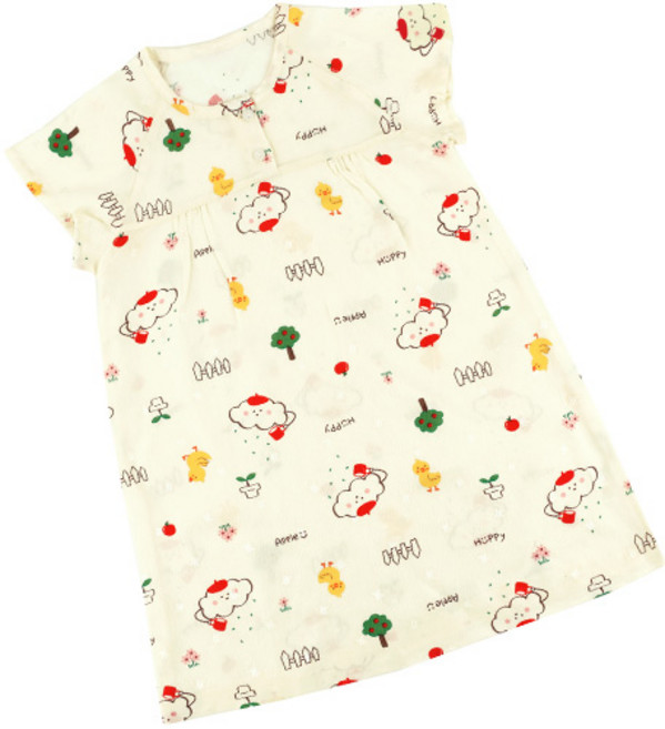 메이키즈 여아용 냉감 스윗애플 풍기인견 원단 원피스