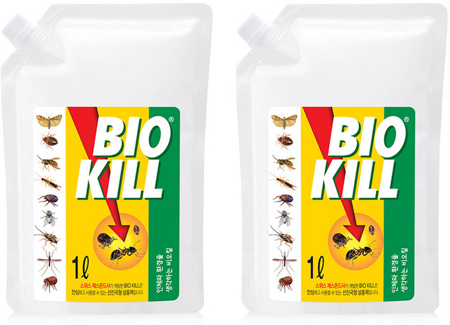 비오킬 살충제 파우치형 리필 1L, 2팩, 2개
