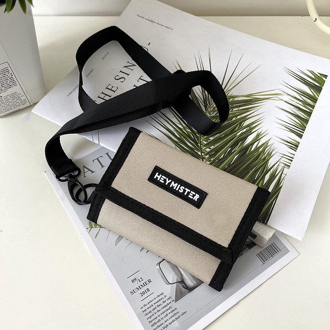 소리달 다코 스트랩 배색 포인트 캠퍼스룩 미니 파우치 카드지갑