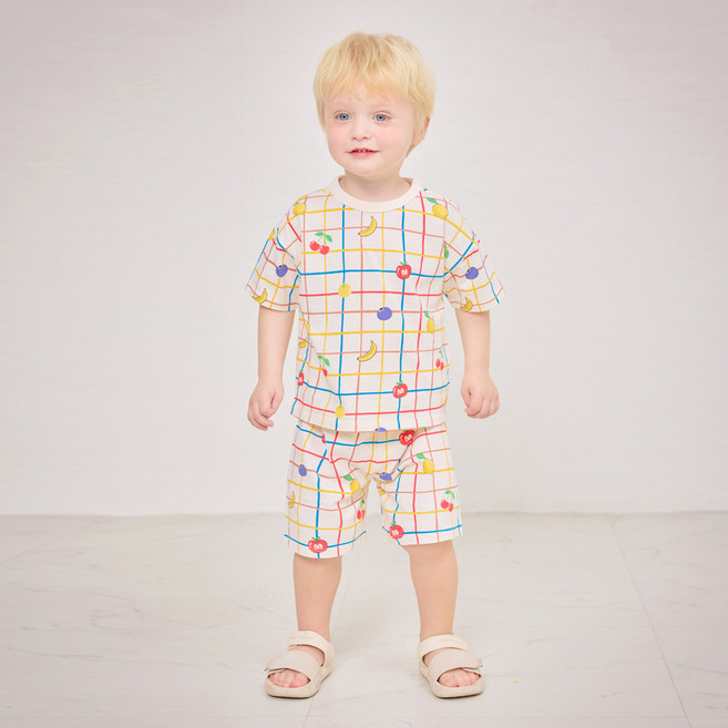 mollimelli 水果點點格紋短袖家居服