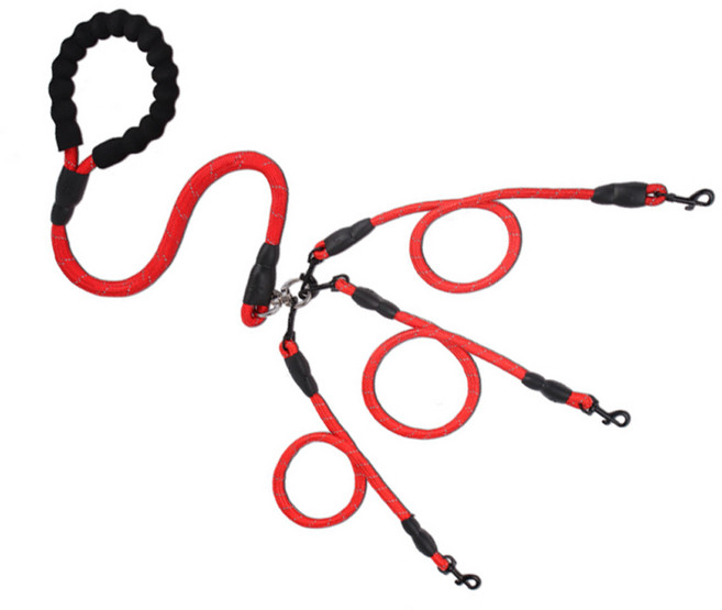 도그웨그 강아지 멀티 로프 리드줄 3in1, 빨강, 1개