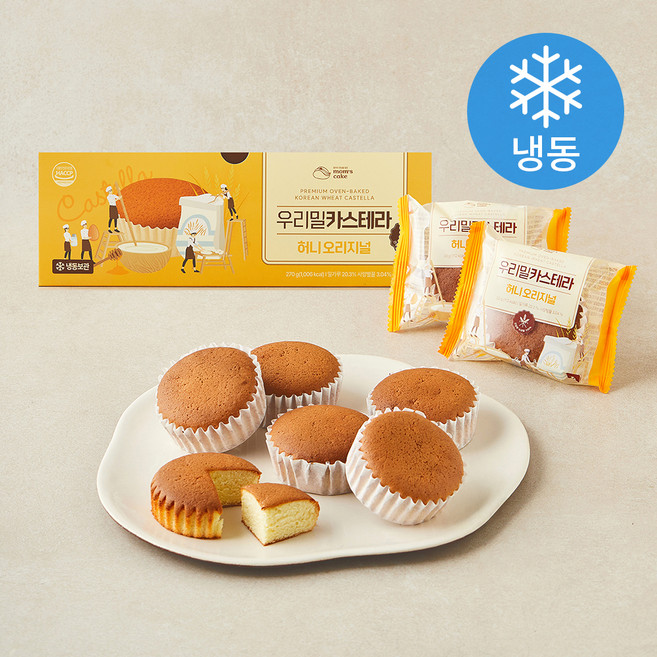 맘스케이크 우리밀 카스테라 오리지널 9개입 (냉동), 270g, 1개