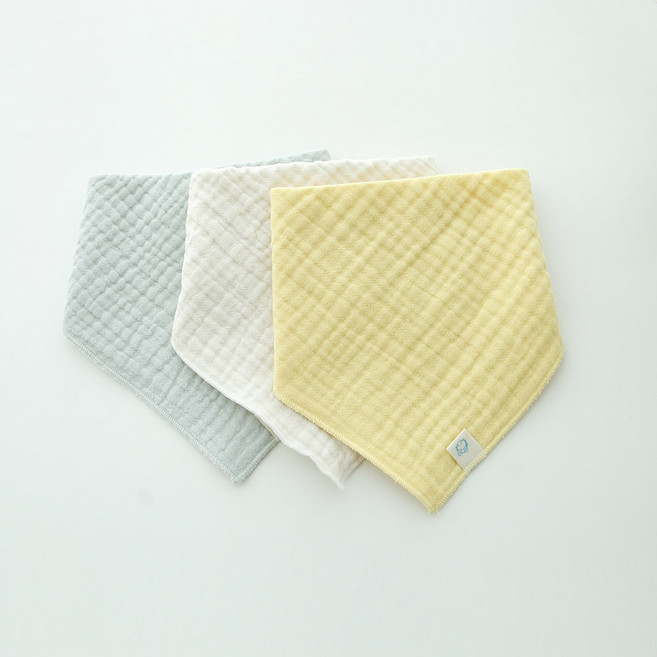 꿈꾸는두부 유아용 삼중거즈 스카프빕 파스텔 3종 세트