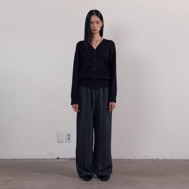 38COMEONCOMMON 女款條紋鬆緊長褲