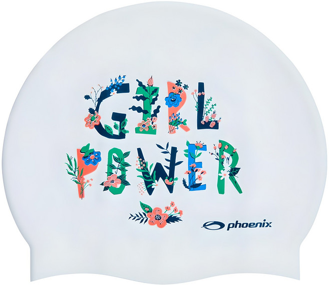 Phoenix 女力設計款矽膠泳帽 PSC-03, 白色, 1個