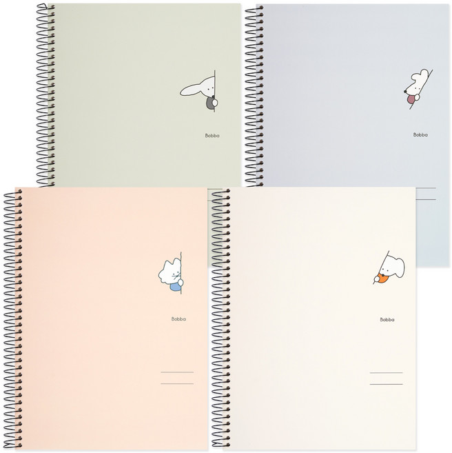 뭉구 보바 항균 무지 연습장 4종 세트, 혼합색상, 1개