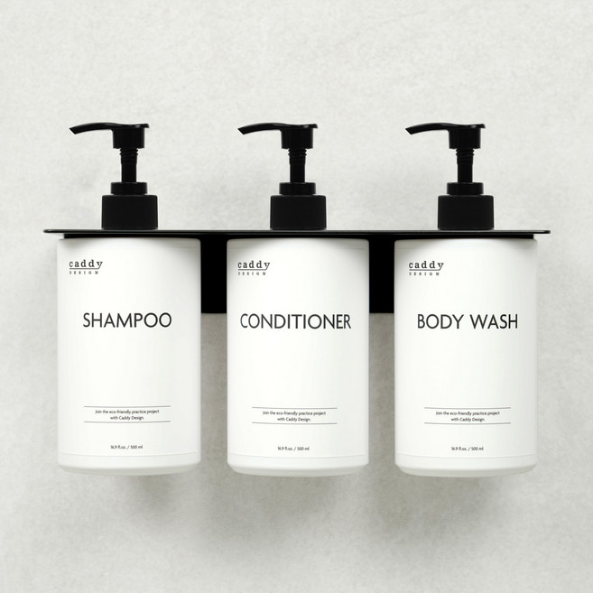 에빈 캐디디자인 오코리븐 스테인리스 304 공중부양 디스펜서 홀더 3구 CDOD05, Matte Black, 1개