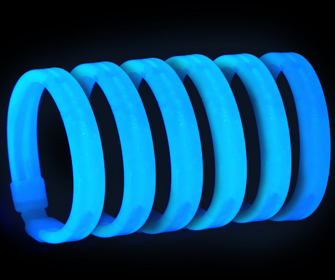 비에이비오 콘서트 밴드형 트리플 라이트 야광팔찌 프리미엄 싱글팩, 블루, 6개