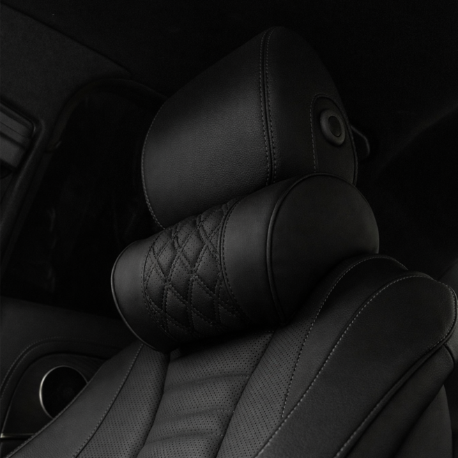 메이튼 차량용 리얼컬러 메모리폼 U자형 목쿠션, 1개, 블랙