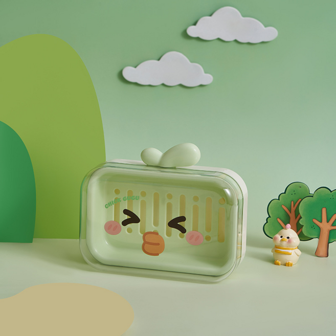 라라데이 예쁜 비누케이스 11.8 x 14 x 5.4 cm, 그린A, 1개