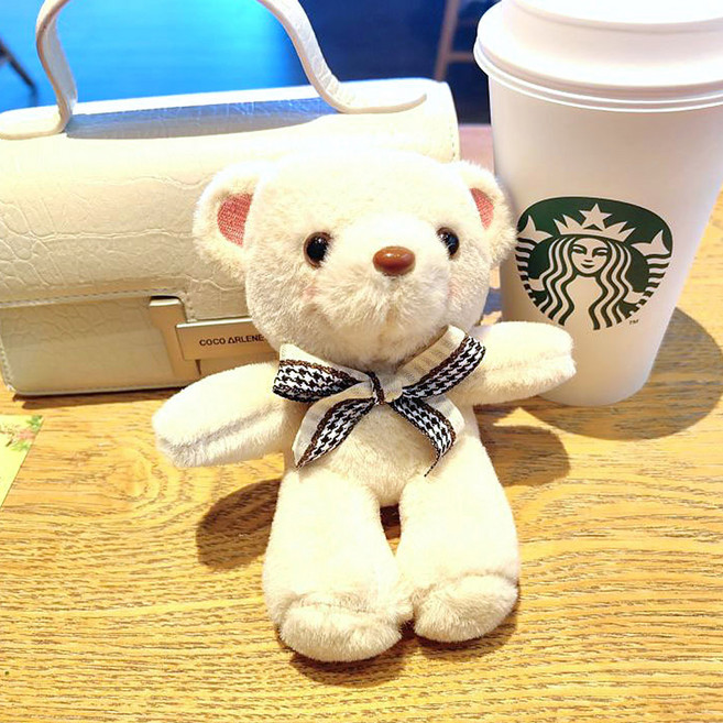 끄레앙 리본 곰돌이 가방장식 키링 AB465