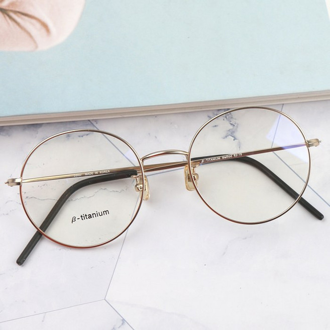 멜라크메 깃털 초경량 베타티타늄 동글이 안경테 9g