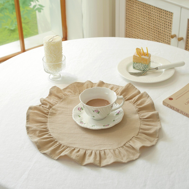 Pick&Go 咖啡廳風格 可愛高級餐墊 K, 單一顏色, 1個, 直徑 380mm