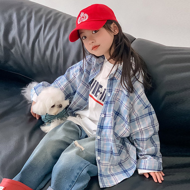 베이비맥스 아동용 파인 베이직 체크 셔츠