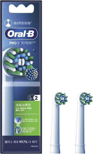 Oral-B 歐樂B Pro Expert Cross Action電動牙刷替換刷頭 白色, EB50RX, 2入