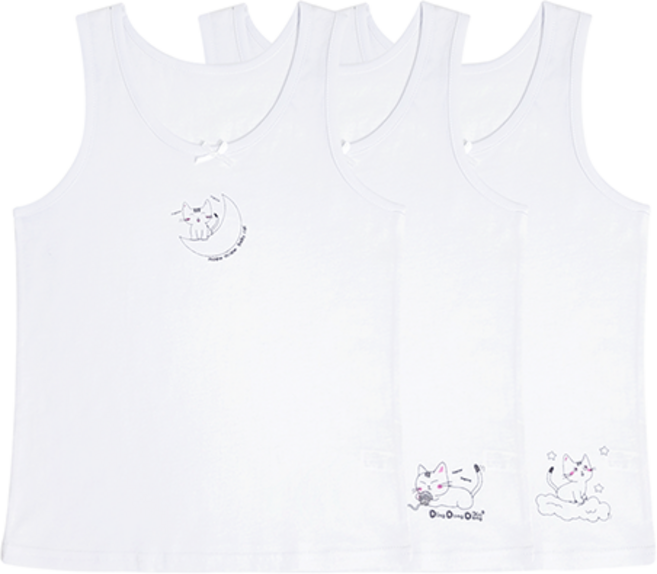 딩동댕키즈 여아용 고급 순면 백런닝 3p