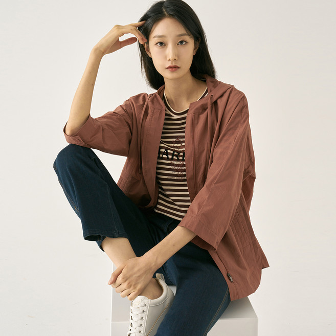 zishen 女款連帽襯衫式短版大衣 LCCAN822