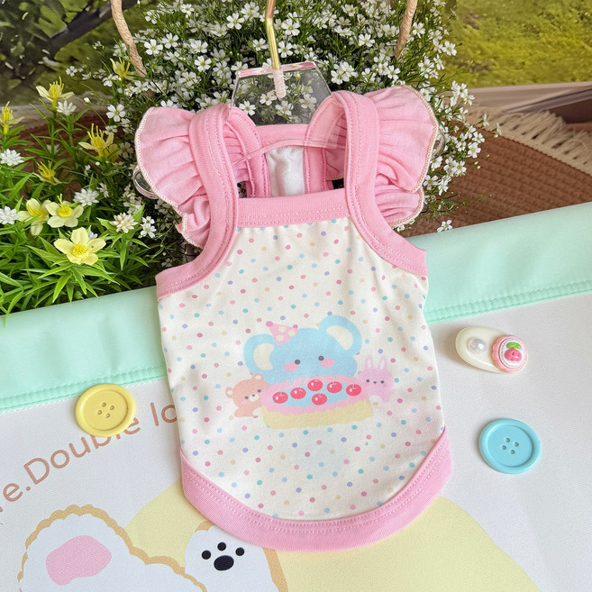 강아지 티셔츠, A핑크, 1개