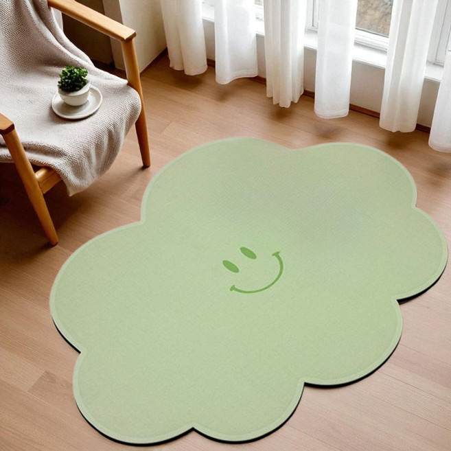 헬로젬 몽글몽글 스마일 규조토 발매트, 민트그린