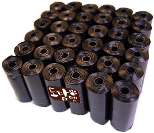 도담펫 반려견 휴대용 리필 배변봉투, 블랙, 15개입, 36개