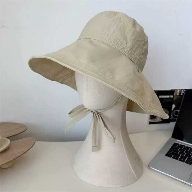 디엠 리본끈 캠핑 바캉스 챙모자 버킷햇 D264-0050