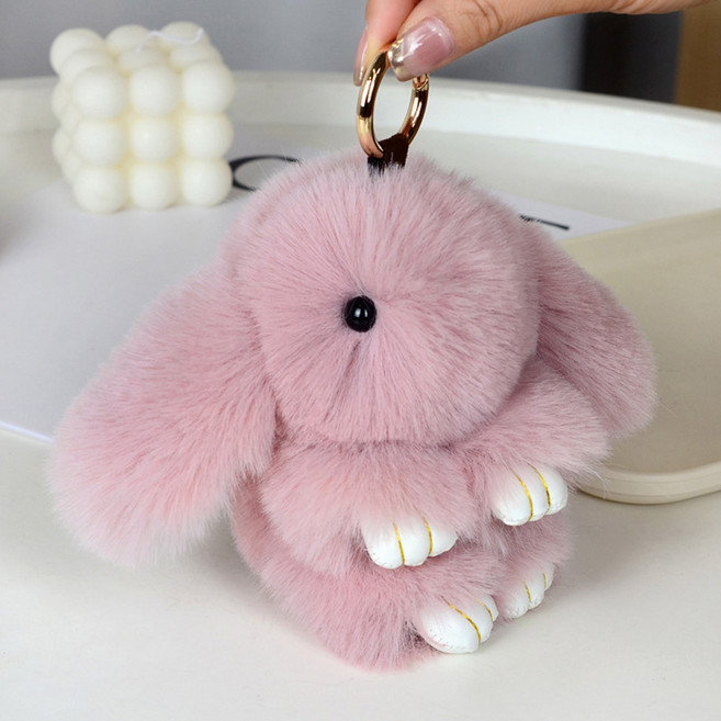 엘쏘 복실이 털복숭이 대왕큐티 레인보우 레빗 토끼인형 키링